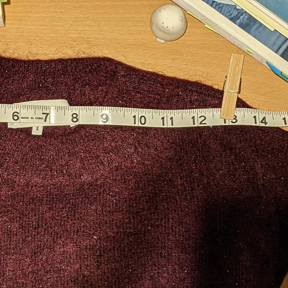 JUST FEMALE Chiba Lurex Knit Sweater in Burgundy - Picture 10 of 10